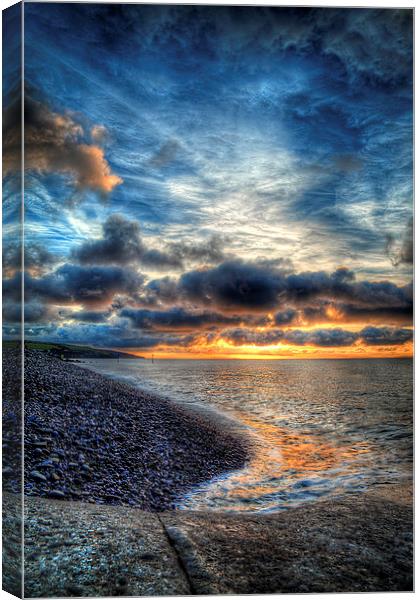 Amroth Beach Sunrise Canvas Print by Simon West
