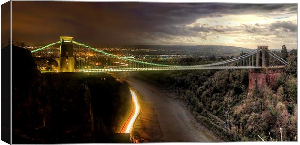 Clifton Suspension Bridge Night and Day Canvas Print by Simon West