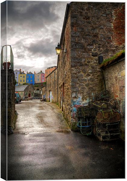 Tenby Harbour Alleyways Canvas Print by Simon West