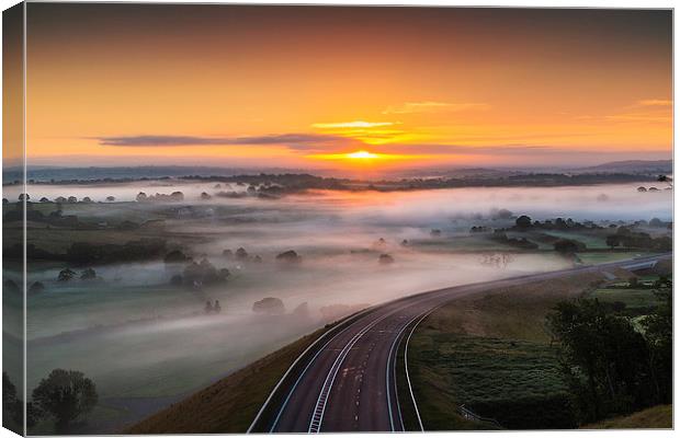  Pembrokeshire Misty Sunrise Canvas Print by Simon West