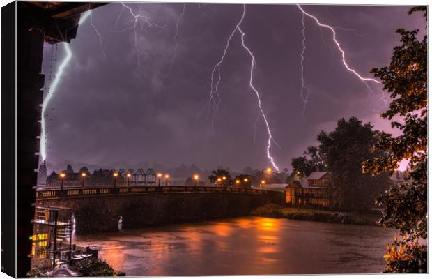 Lightning Storm over Maidenhead Canvas Print by Simon West