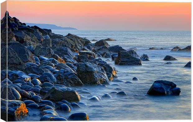 Across the bay to Hartland Canvas Print by nick woodrow