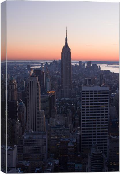 Empire State at dusk Canvas Print by Adam Clarkson