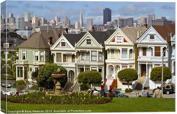 Alamo Square Canvas Print by Barry Newman