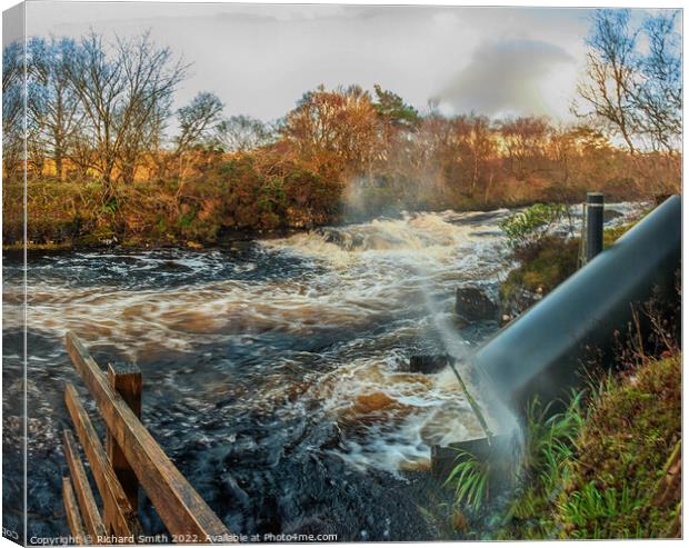 A corkscrew hydro-electric generator in operation Canvas Print by Richard Smith