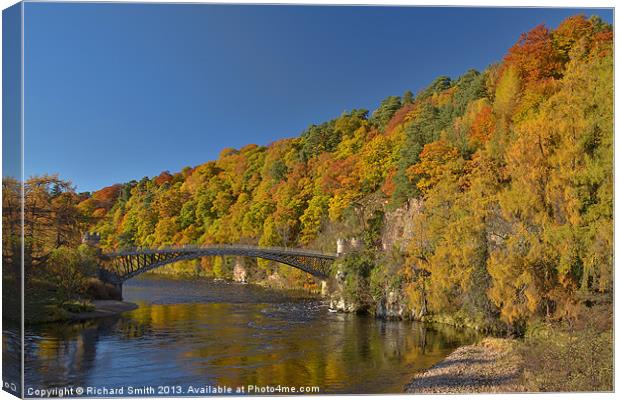 The disused Craigellachie Bridge Canvas Print by Richard Smith