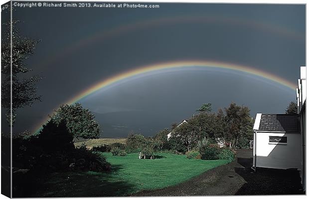 A double rainbow Canvas Print by Richard Smith