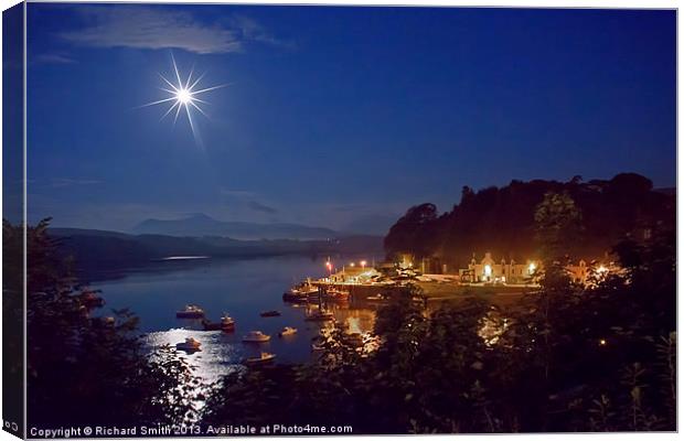 Jeweled moon over Loch Portree Canvas Print by Richard Smith