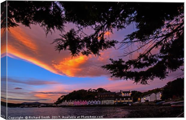 Portree pier at sunrise Canvas Print by Richard Smith