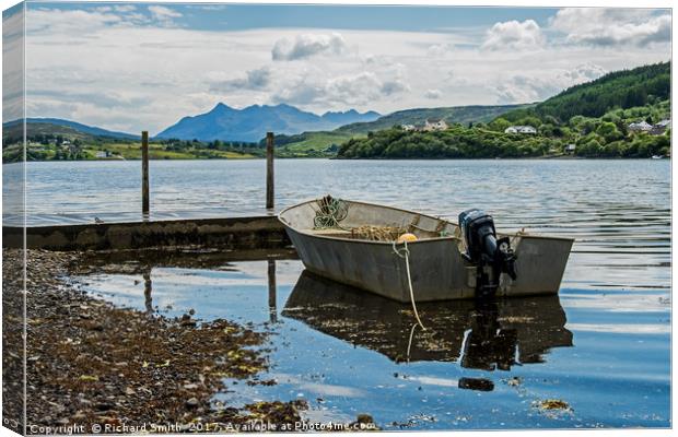 Loch Portree and the Cuillin Mountains Canvas Print by Richard Smith