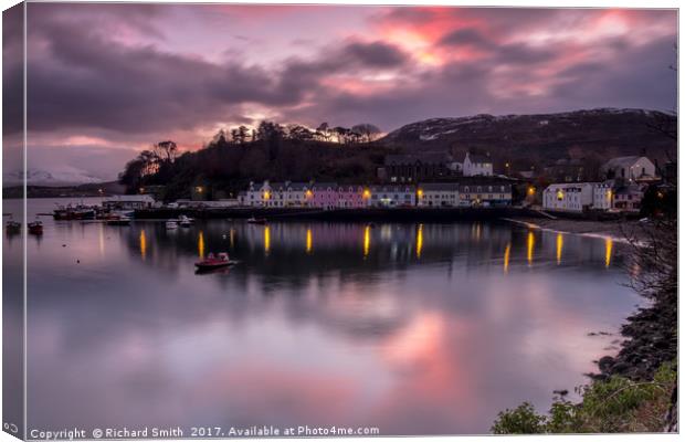 A November evening at Portree pier Canvas Print by Richard Smith