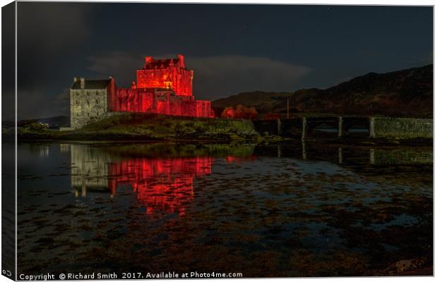 Remembrance day lighting at Eilean Donan Castle #2 Canvas Print by Richard Smith