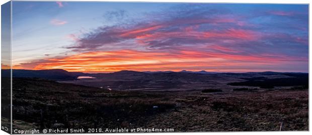 Sunset from the Glenmore Road. Canvas Print by Richard Smith