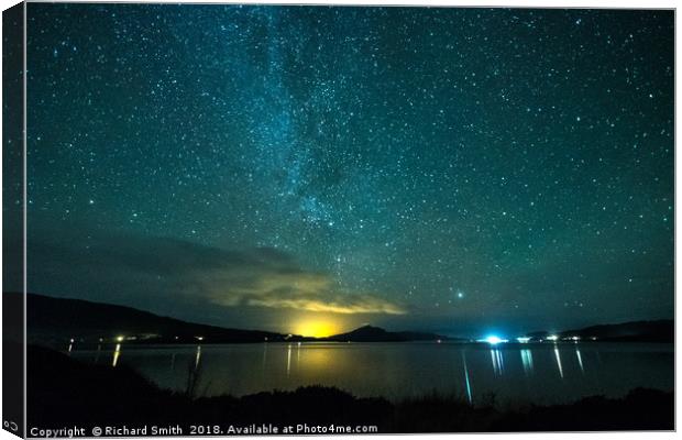 Milky Way from Sconcer quarry. Canvas Print by Richard Smith