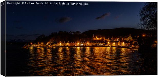 Portree pier at dusk Canvas Print by Richard Smith