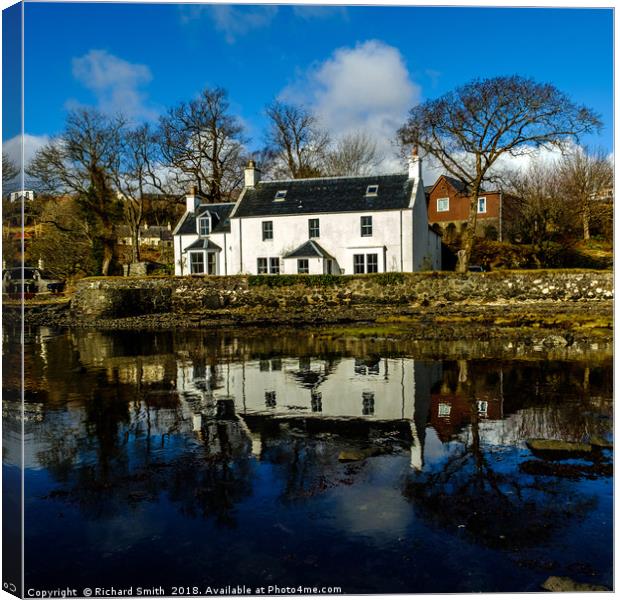 Shore side house reflection. Canvas Print by Richard Smith