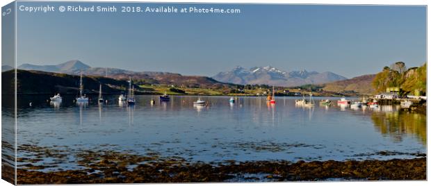 Loch Portree summer panorama Canvas Print by Richard Smith
