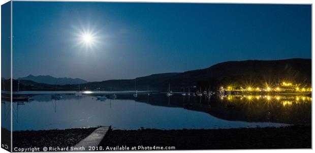 A full moon over Loch Canvas Print by Richard Smith
