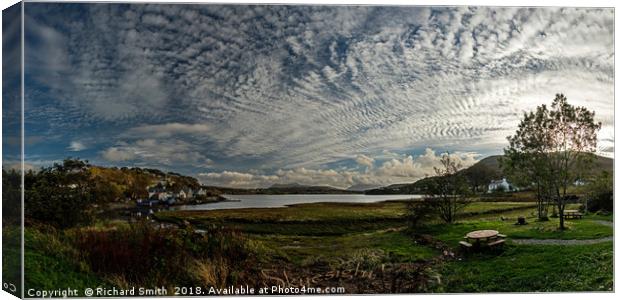 Interesting cloud patterns over Loch Portree  Canvas Print by Richard Smith