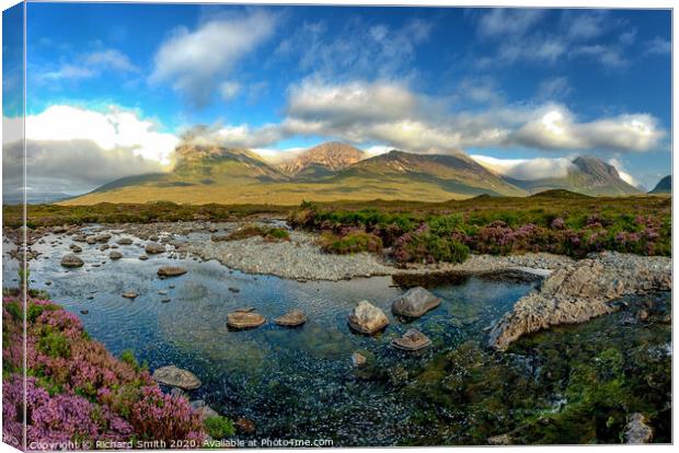 The red Cuillin Range of the Isle of Skye. Canvas Print by Richard Smith