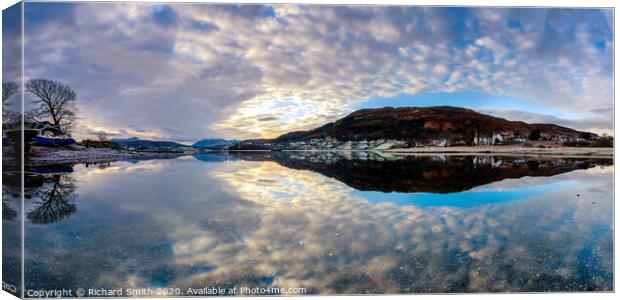 Cloud reflections in Loch Portree Canvas Print by Richard Smith