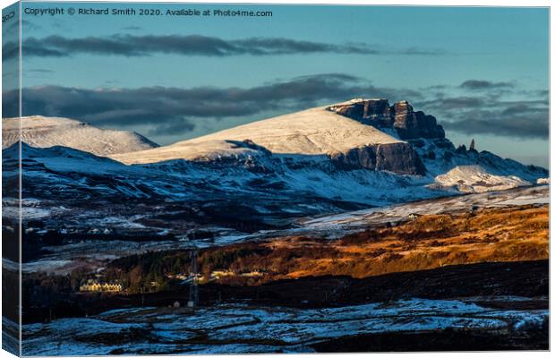 Snow at The Storr Canvas Print by Richard Smith