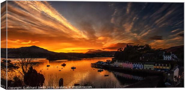 Winter sunrise over Loch Portree Canvas Print by Richard Smith
