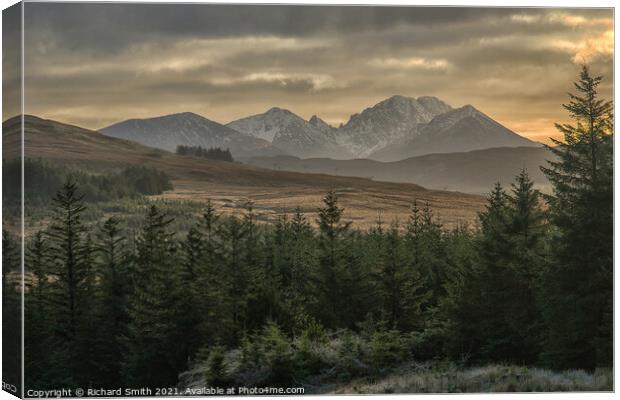 Blabheinn and surrounding hills from the Struan road. Canvas Print by Richard Smith