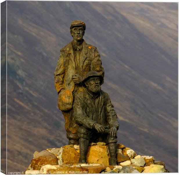 A large Sculpture of two famous Climbers. Canvas Print by Richard Smith
