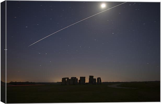 International Space Station Over Stonehenge Canvas Print by Tim Burgess