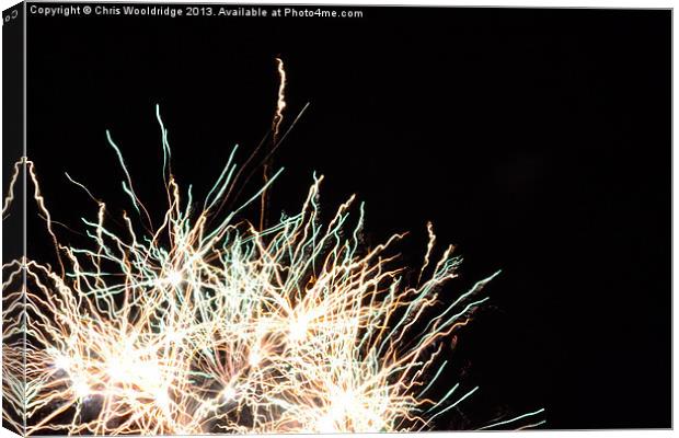 Curly Fireworks - Multi-coloured Canvas Print by Chris Wooldridge