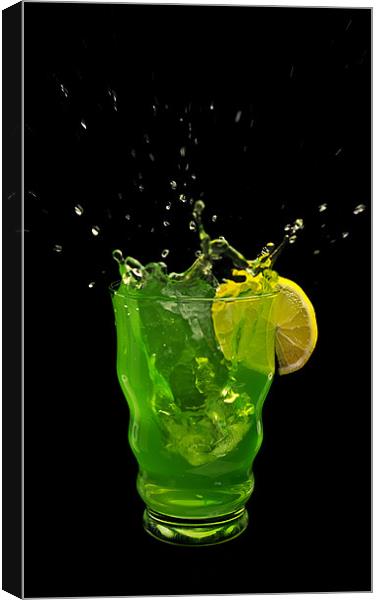 Splash melon liquer Canvas Print by Justyna studio