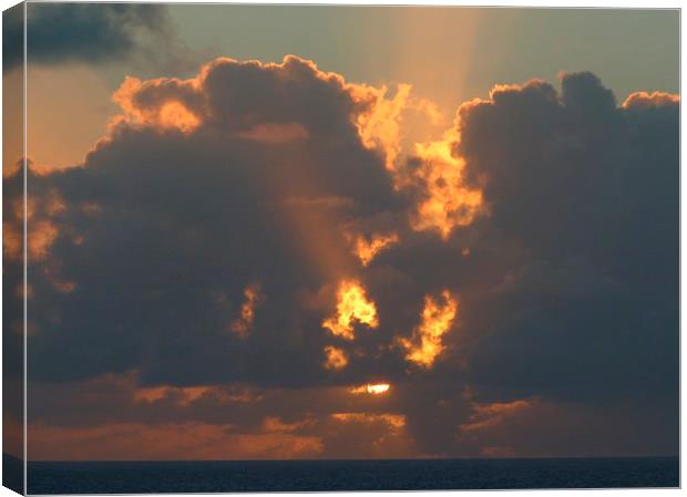 Caribbean sunset Canvas Print by Andy Gilfillan