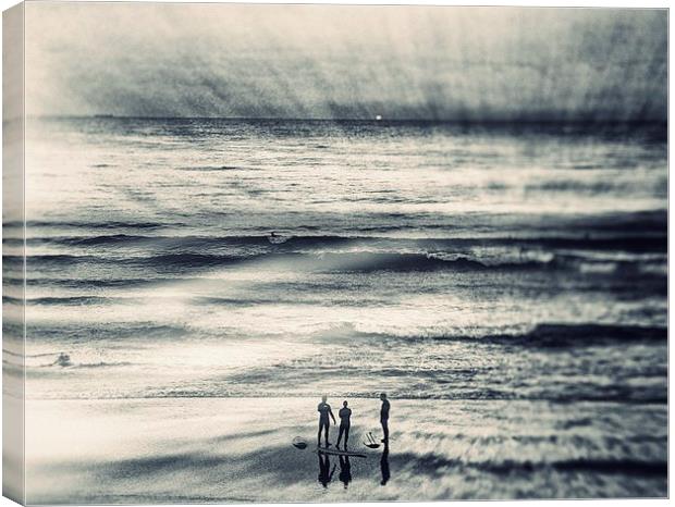 3 Surfers Canvas Print by Vicky Mitchell