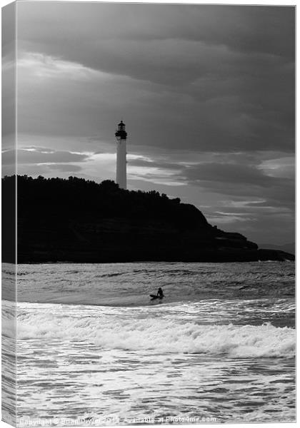 Surfer in Biarritz Canvas Print by Brian O'Dwyer