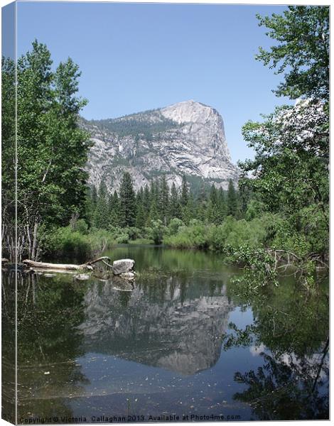 Reflection on  Mirror Lake Yosemite Canvas Print by Victoria  Callaghan