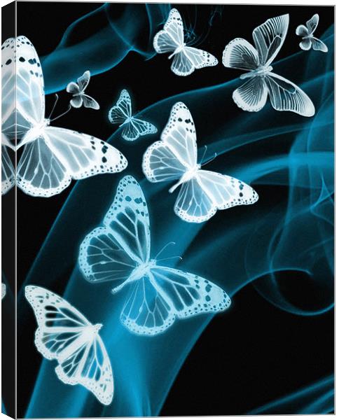 blue butterfly phone case Canvas Print by Emma Ward