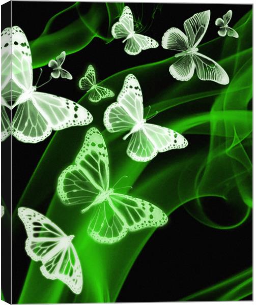 green butterfly phone case Canvas Print by Emma Ward