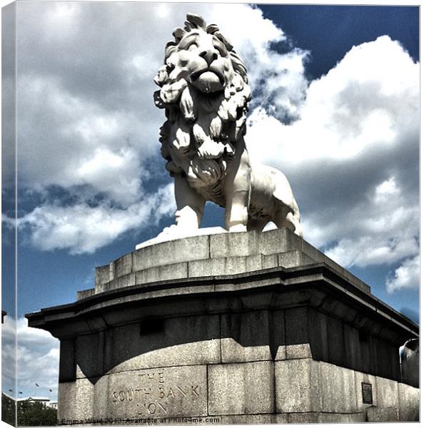 The South Bank Lion 1 Canvas Print by Emma Ward