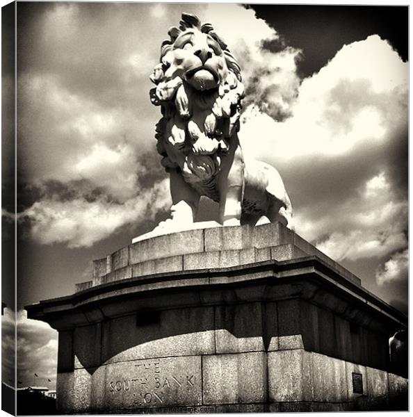 The South Bank Lion 2 Canvas Print by Emma Ward