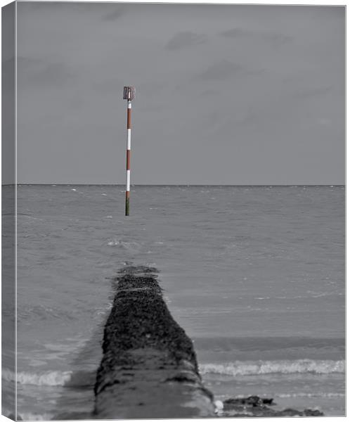 Red and White Sea Marker Canvas Print by Nigel Jones