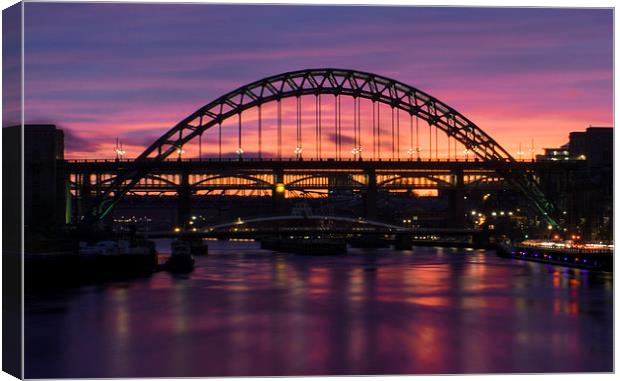 Tyne Bridge Sunset Canvas Print by Michael Thompson