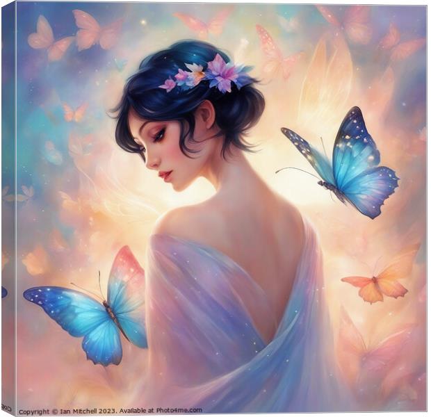 Butterfly Dream Girl Canvas Print by Ian Mitchell