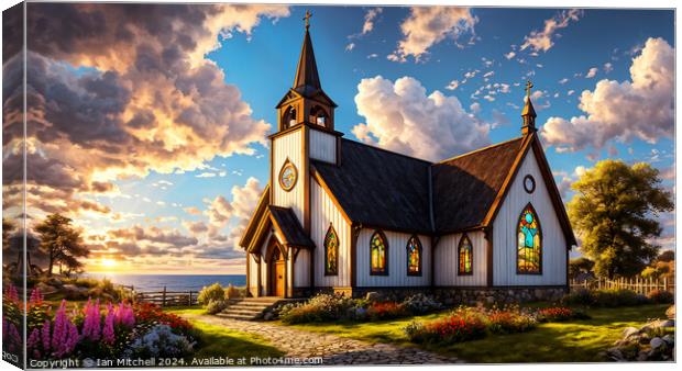 Church By The Sea Canvas Print by Ian Mitchell
