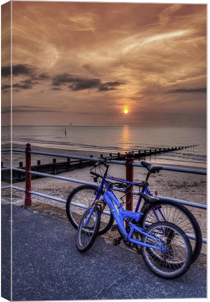 Bike Ride at Sunset Canvas Print by Ian Mitchell