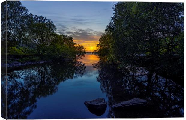 Sunset Llanberis Lake  Canvas Print by Ian Mitchell