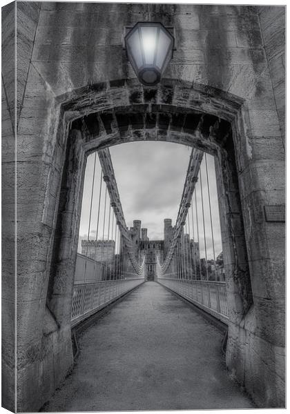  Conwy Suspension Bridge Canvas Print by Ian Mitchell