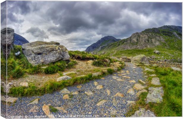 Ramblers Path To Tryfan Canvas Print by Ian Mitchell