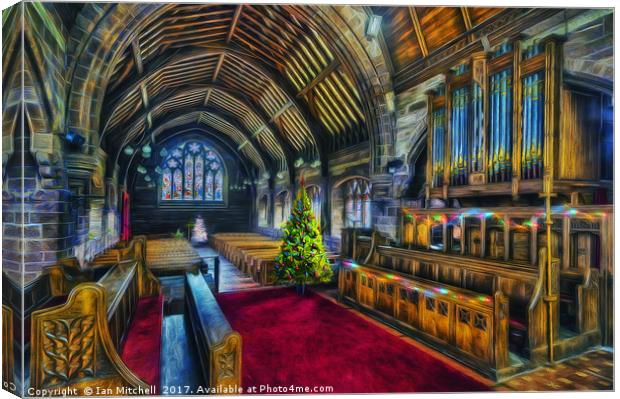Christmas Church Service Canvas Print by Ian Mitchell