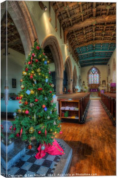 Church At Christmas Canvas Print by Ian Mitchell